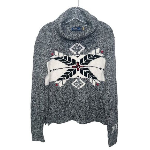 Polo Ralph Lauren Aztec Snowflake Pullover Wool Blend Sweater - Picture 1 of 5